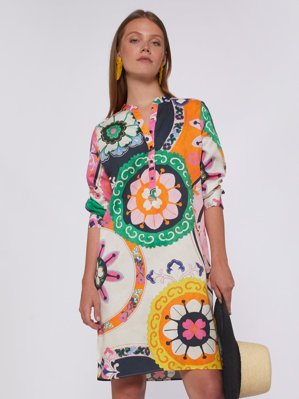 Jurken lange mouw multicolor Vilagallo