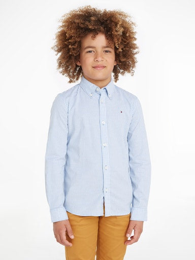 Hemden lange mouw blauw Tommy Hilfiger