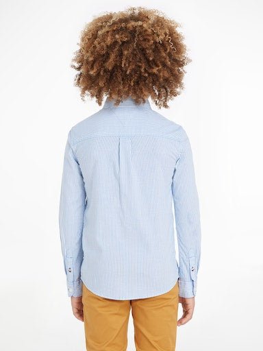 Hemden lange mouw blauw Tommy Hilfiger