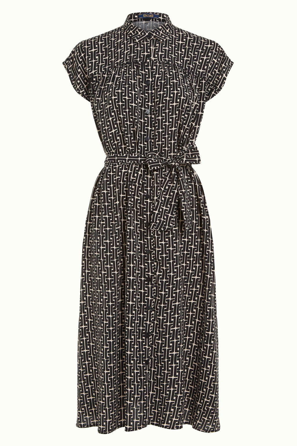 Jurken korte mouw zwart King Louie