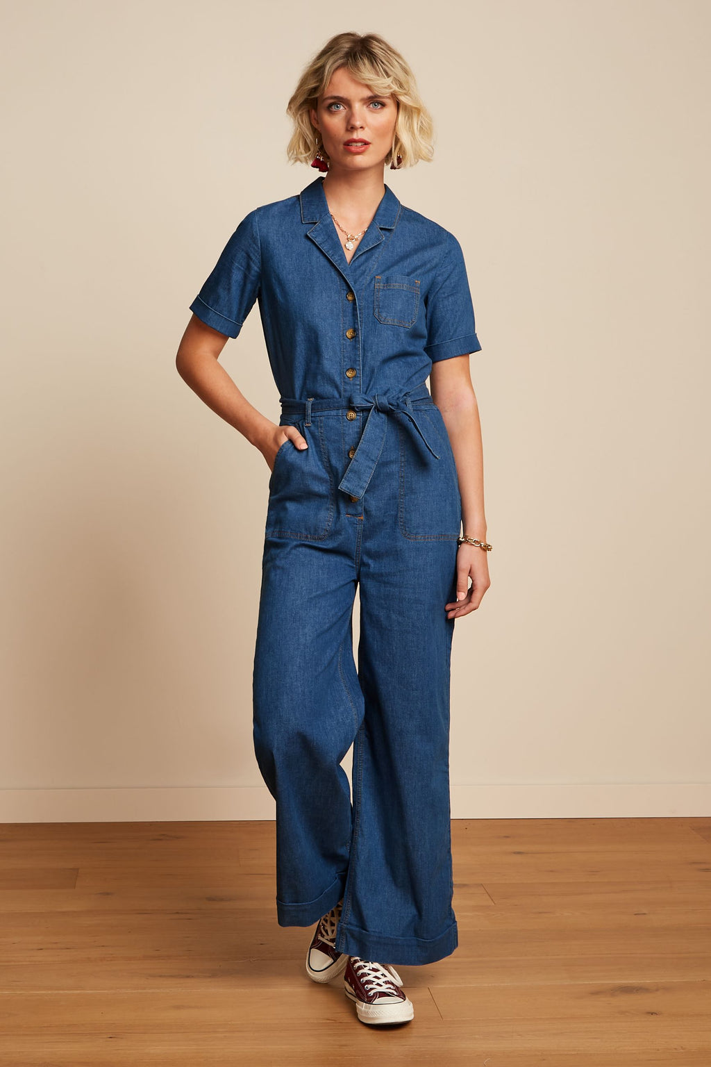 Jumpsuits korte mouw blauw King Louie