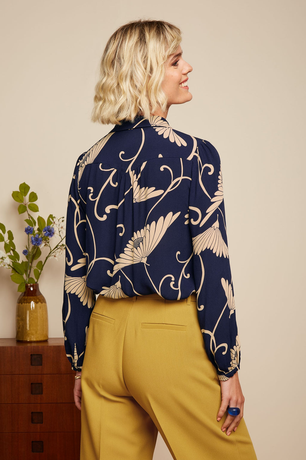 Blouses lange mouw blauw King Louie