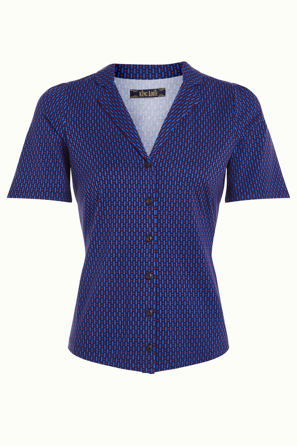 Blouses korte mouw blauw King Louie