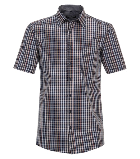 Hemden korte mouw blauw Casa Moda