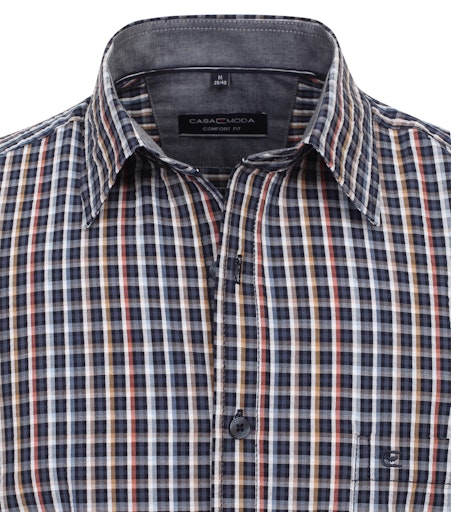 Hemden korte mouw blauw Casa Moda