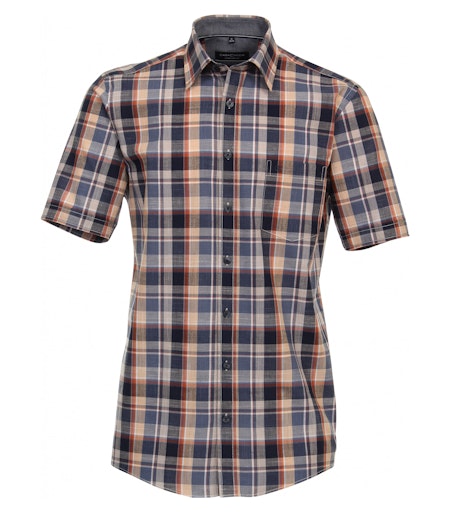 Hemden korte mouw blauw Casa Moda