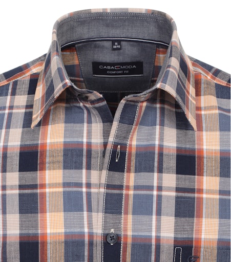 Hemden korte mouw blauw Casa Moda