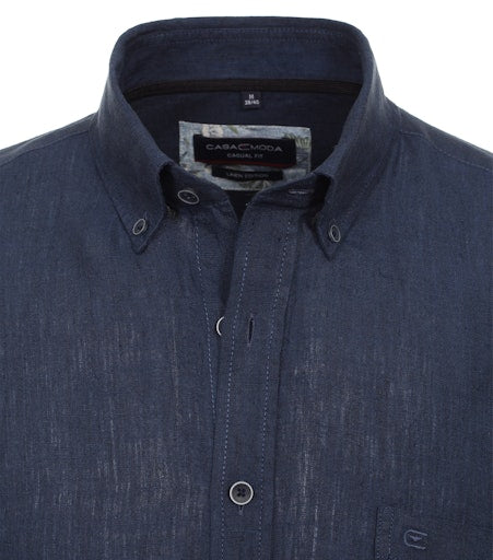 Hemden korte mouw blauw Casa Moda