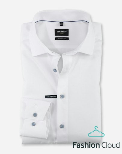 Hemden lange mouw blauw OLYMP