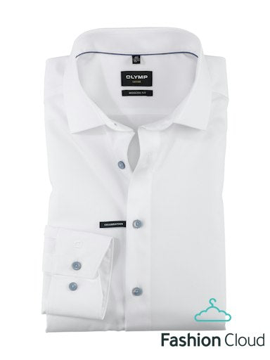 Hemden lange mouw blauw OLYMP