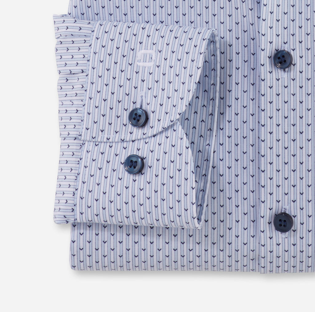 Hemden lange mouw blauw OLYMP