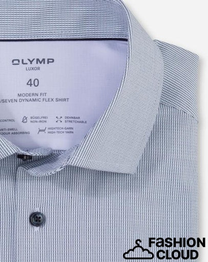 Hemden lange mouw blauw OLYMP