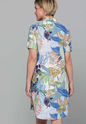 Jurken korte mouw blauw Bianca