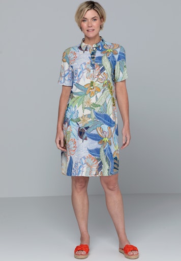 Jurken korte mouw blauw Bianca