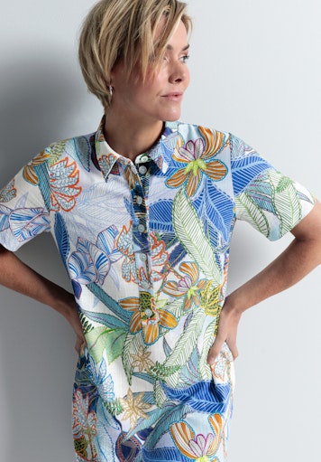 Jurken korte mouw blauw Bianca