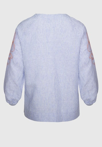 Blouses lange mouw blauw Bianca