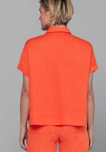 Blouses korte mouw oranje Bianca