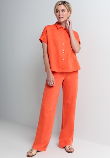 Blouses korte mouw oranje Bianca