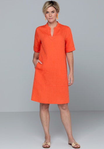 Jurken korte mouw oranje Bianca