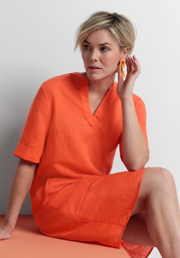 Jurken korte mouw oranje Bianca