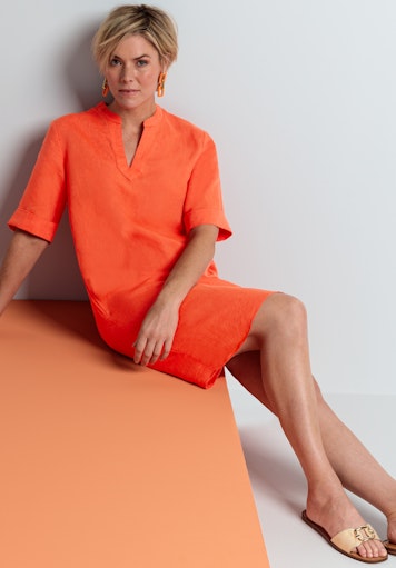 Jurken korte mouw oranje Bianca