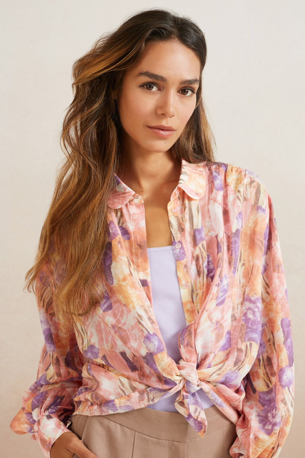 Blouses lange mouw roze YAYA