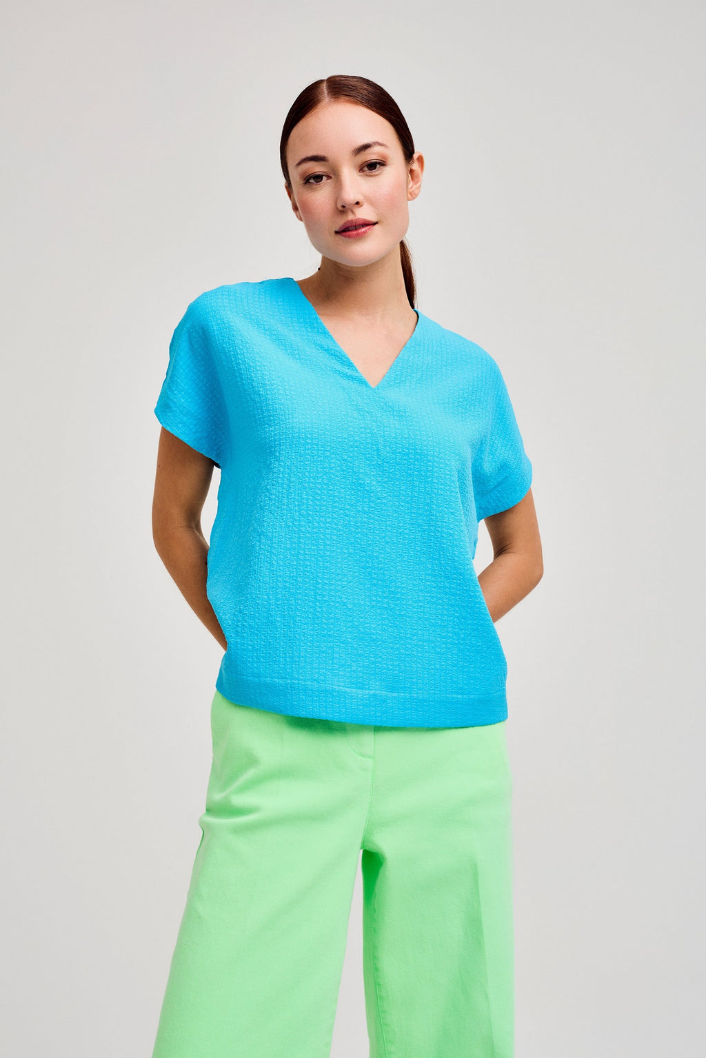 Blouses korte mouw blauw CKS