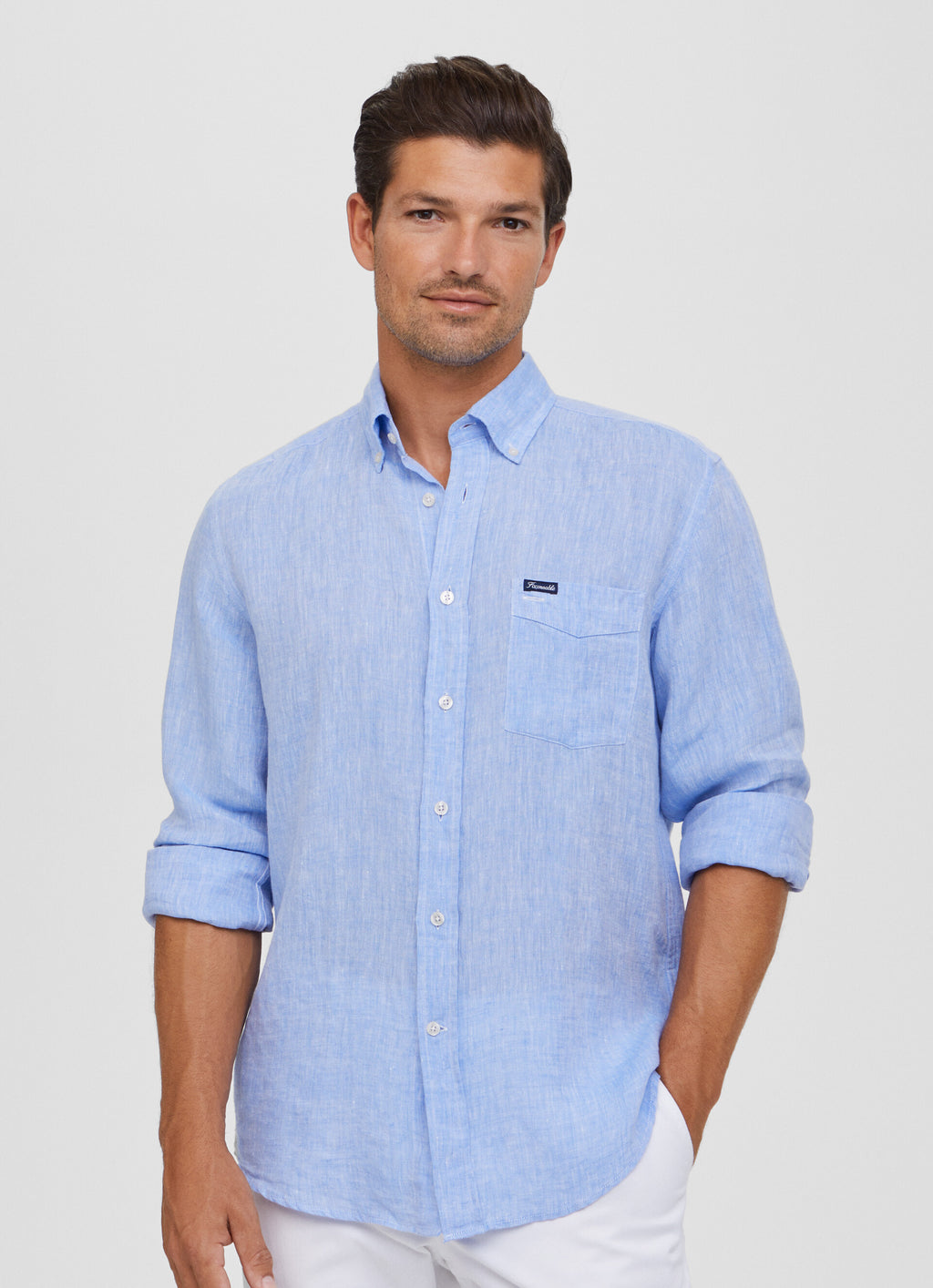 Hemden lange mouw blauw Façonnable