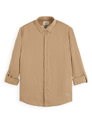 Hemden lange mouw bruin Scotch & Soda