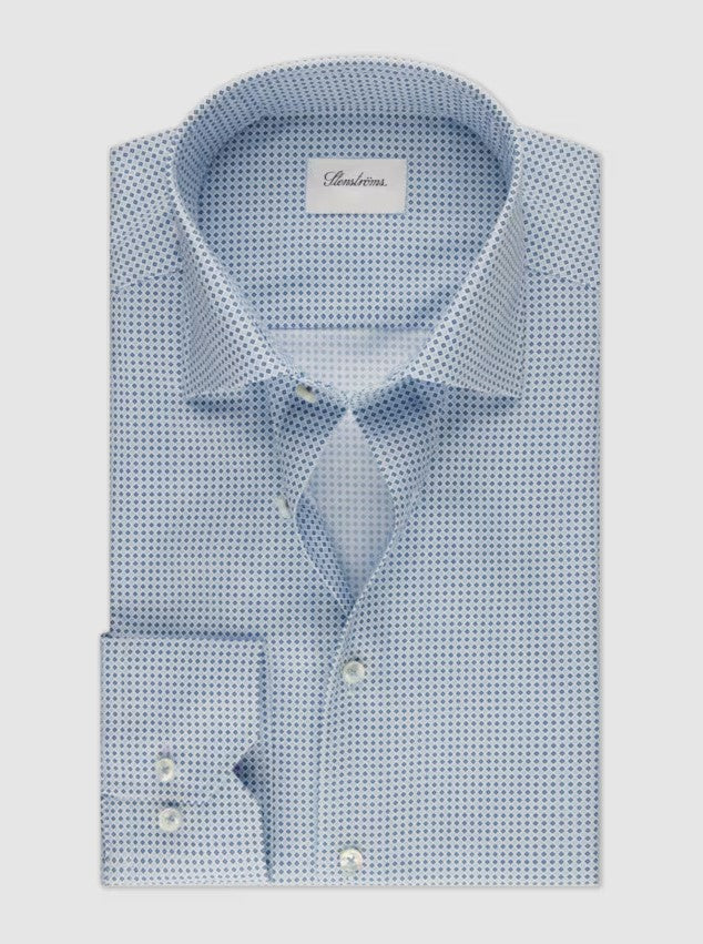 Hemden lange mouw blauw Stenströms