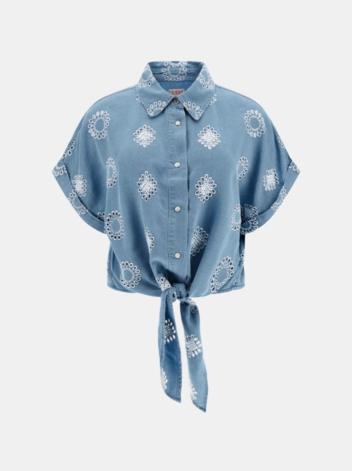 Blouses korte mouw blauw Guess
