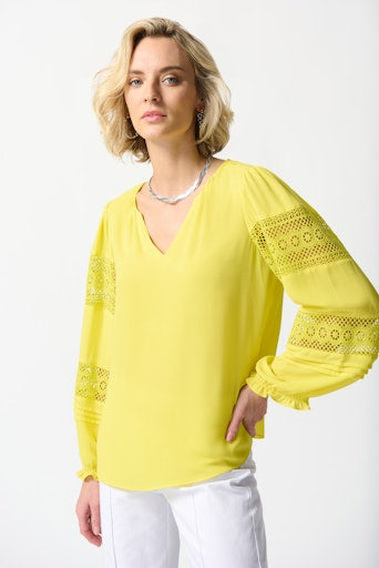 Blouses lange mouw geel Joseph Ribkoff
