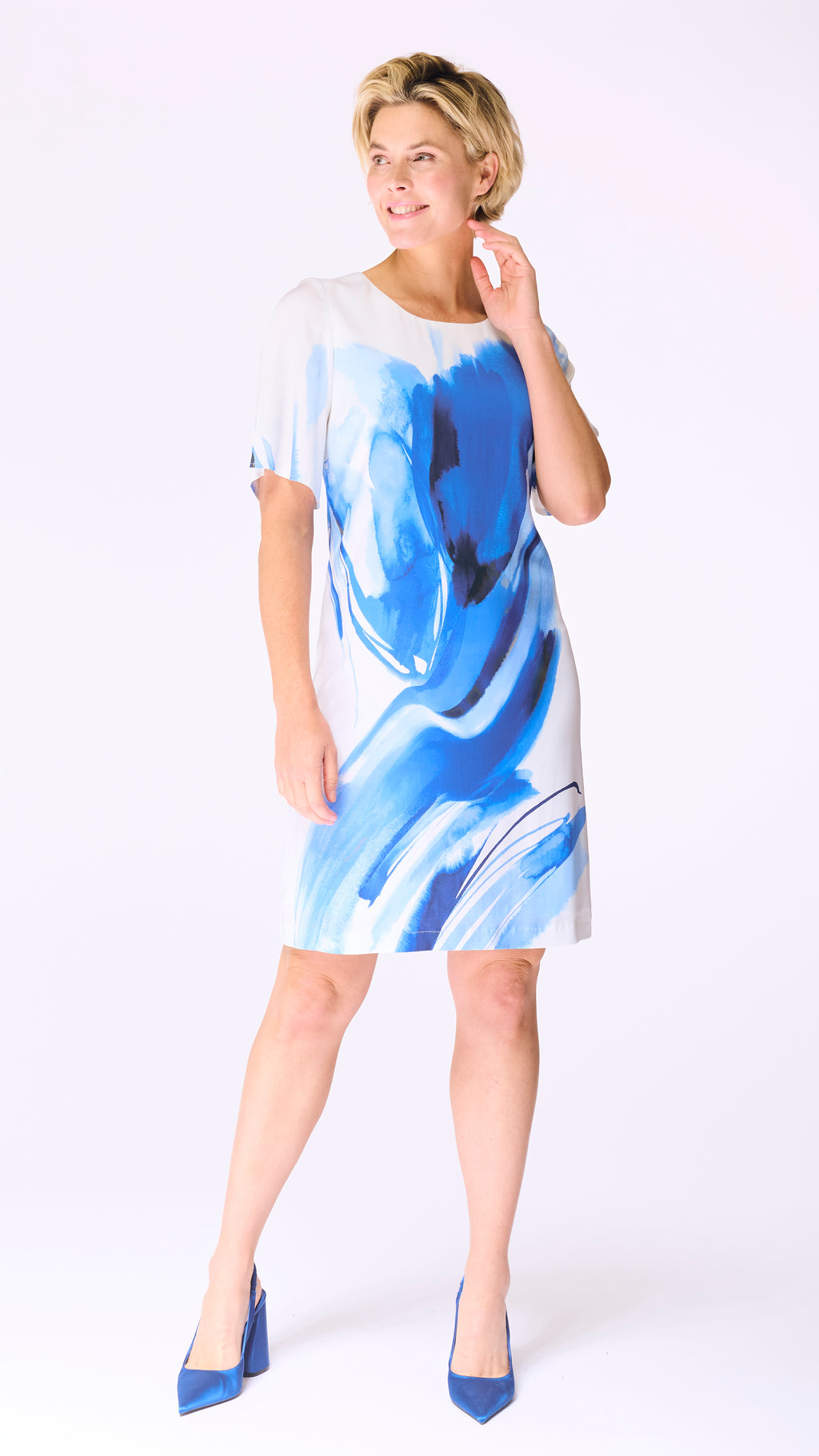 Jurken korte mouw blauw Accent