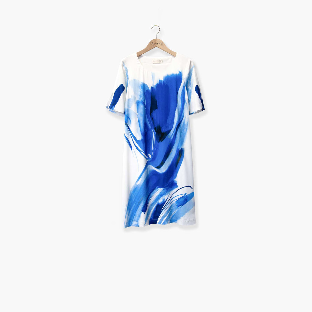 Jurken korte mouw blauw Accent