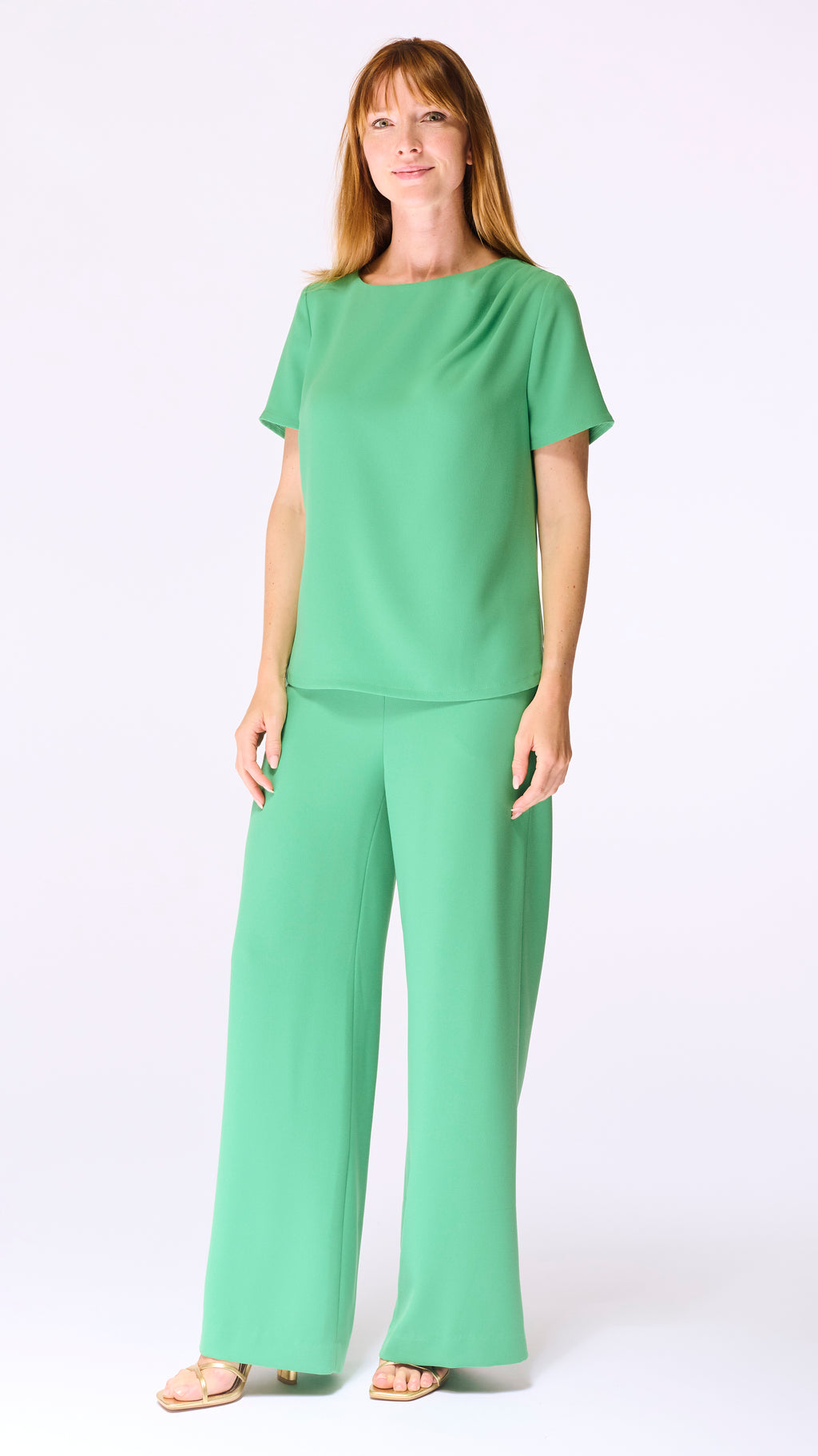 Blouses korte mouw groen Accent