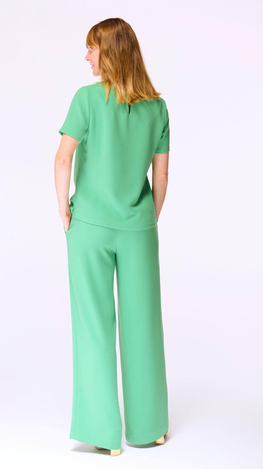 Blouses korte mouw groen Accent