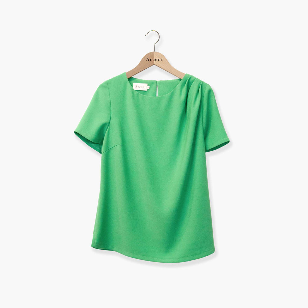 Blouses korte mouw groen Accent