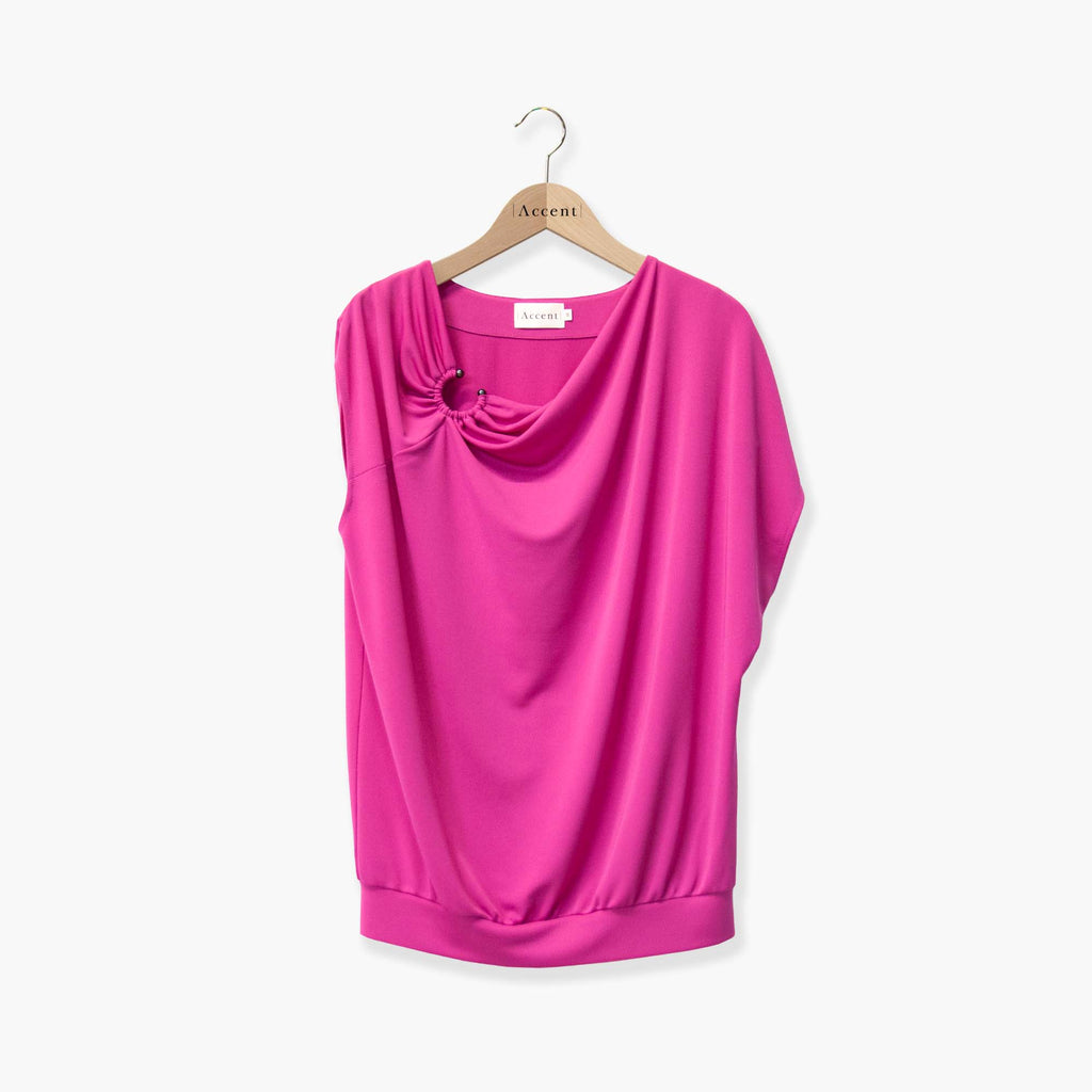 Blouses korte mouw roze Accent