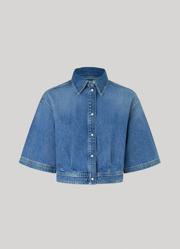 Blouses korte mouw blauw Pepe Jeans