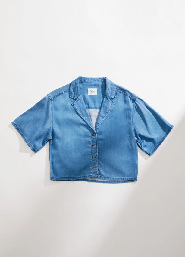 Blouses korte mouw blauw Pepe Jeans