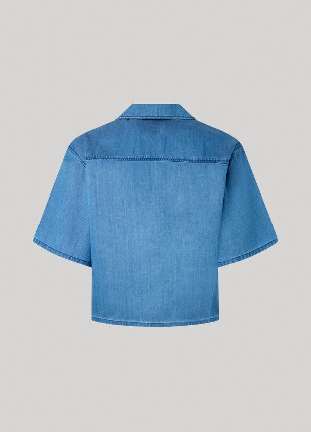 Blouses korte mouw blauw Pepe Jeans