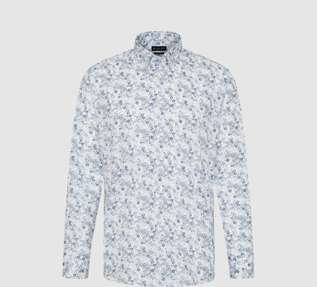 Hemden lange mouw groen Bugatti