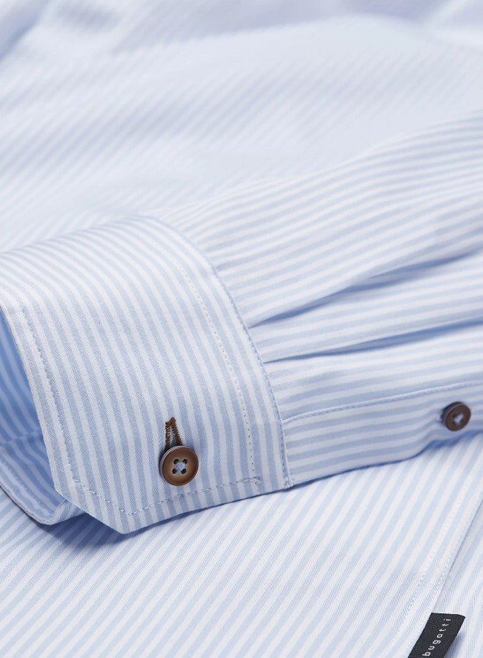 Hemden lange mouw blauw Bugatti