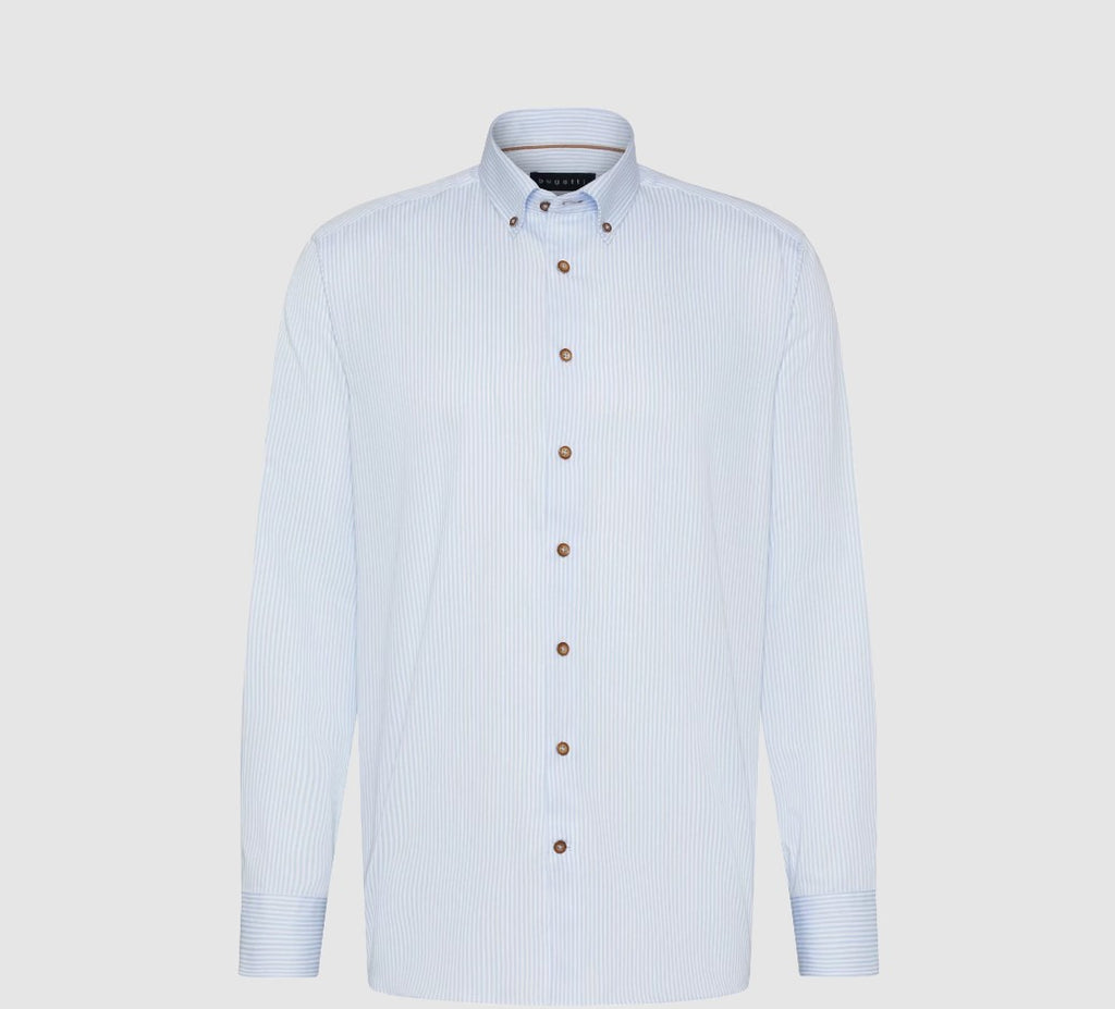 Hemden lange mouw blauw Bugatti