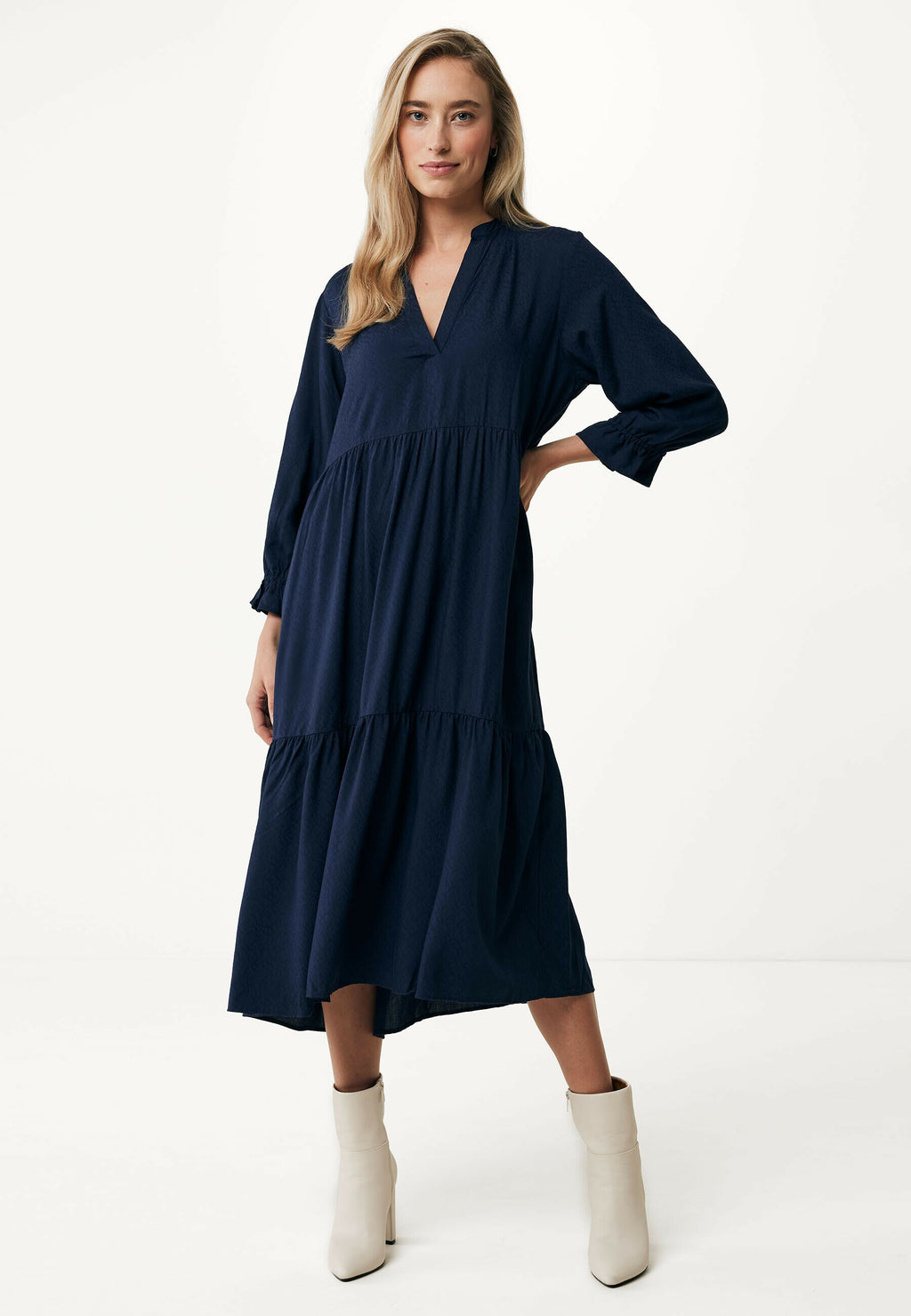 Jurken lange mouw navy Mexx