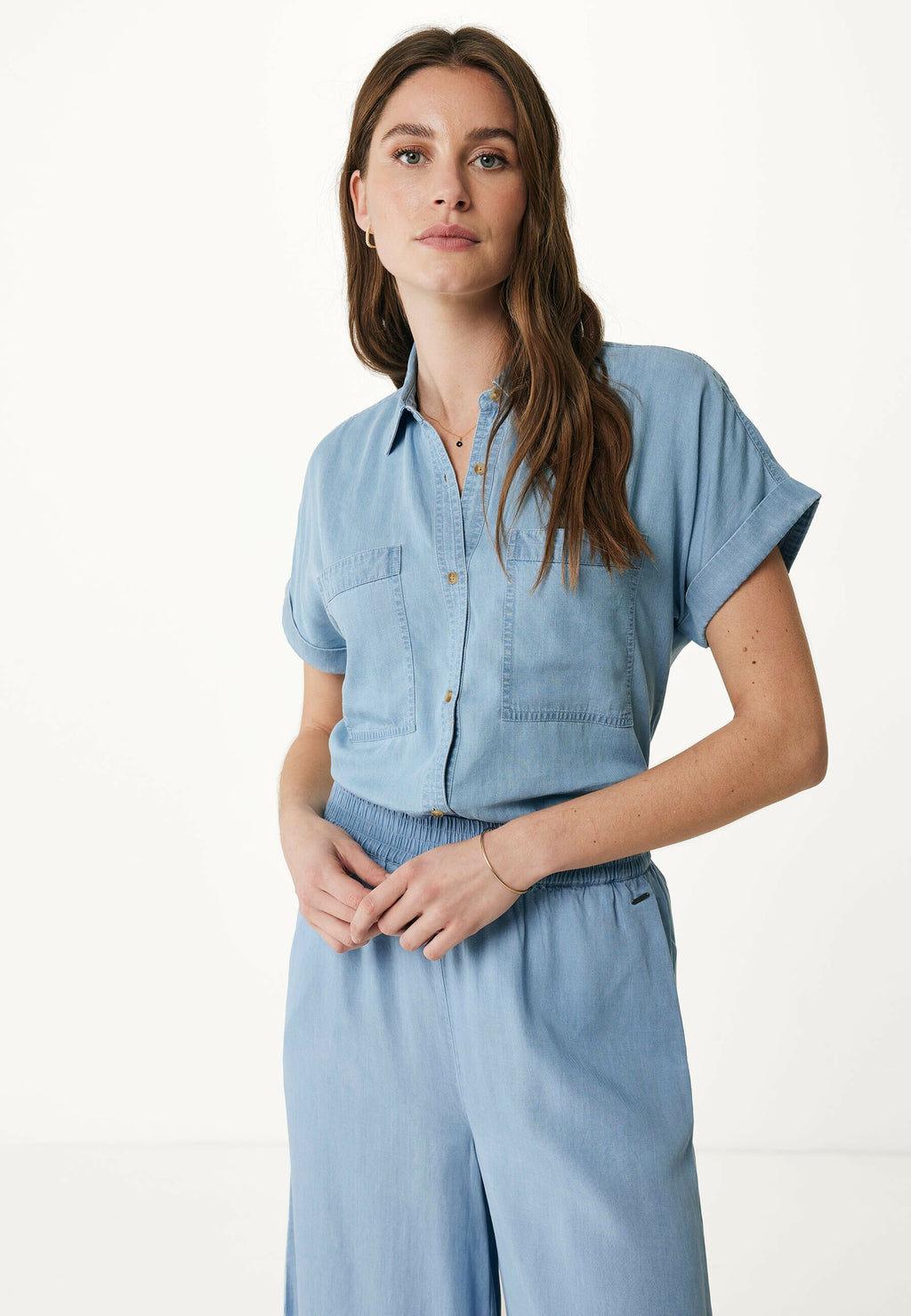 Blouses korte mouw blauw Mexx