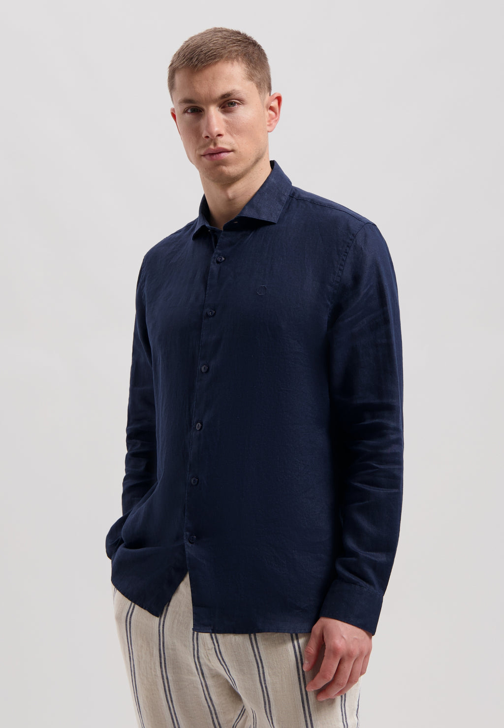 Hemden lange mouw navy Dstrezzed