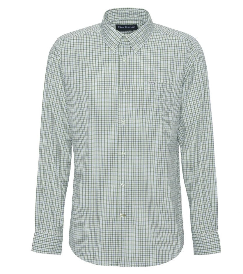 Hemden lange mouw groen Barbour