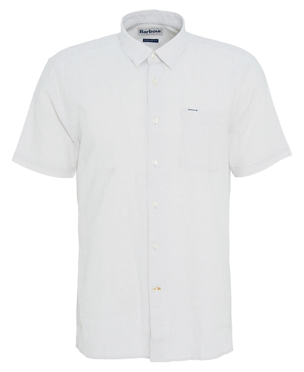 Hemden korte mouw grijs Barbour