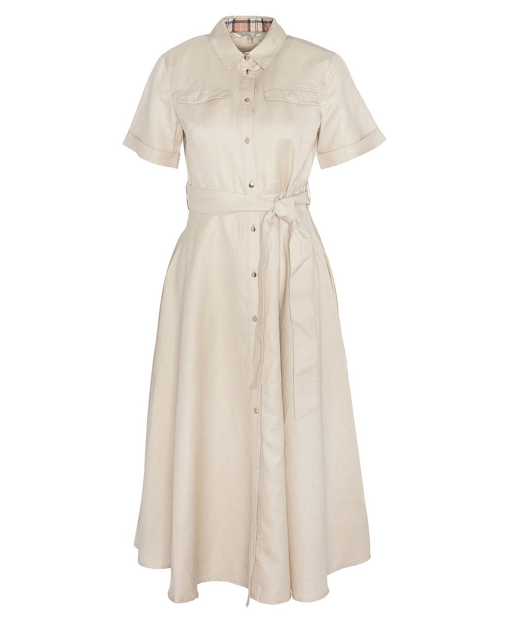 Jurken korte mouw beige Barbour